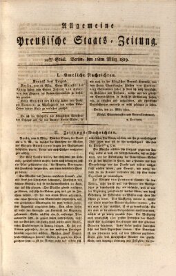 Allgemeine preußische Staats-Zeitung Dienstag 16. März 1819