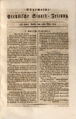 Allgemeine preußische Staats-Zeitung Samstag 27. März 1819