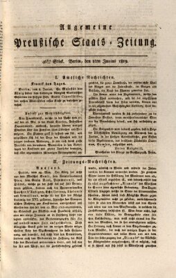 Allgemeine preußische Staats-Zeitung Dienstag 8. Juni 1819