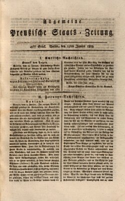 Allgemeine preußische Staats-Zeitung Samstag 19. Juni 1819