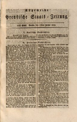 Allgemeine preußische Staats-Zeitung Dienstag 27. Juli 1819