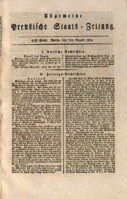 Allgemeine preußische Staats-Zeitung Samstag 7. August 1819