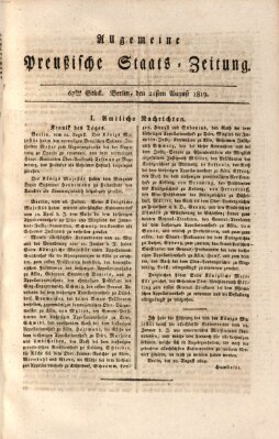 Allgemeine preußische Staats-Zeitung Samstag 21. August 1819