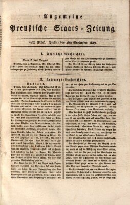 Allgemeine preußische Staats-Zeitung Samstag 4. September 1819