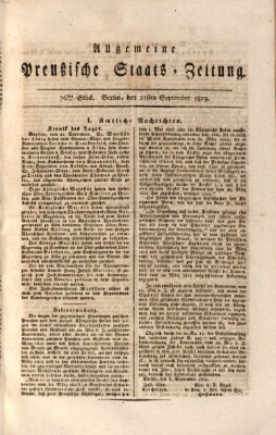 Allgemeine preußische Staats-Zeitung Dienstag 21. September 1819