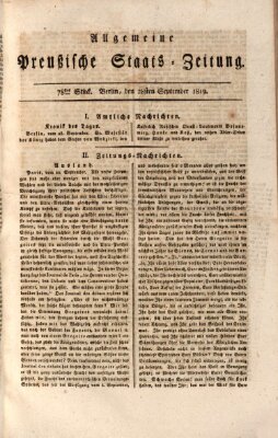 Allgemeine preußische Staats-Zeitung Dienstag 28. September 1819