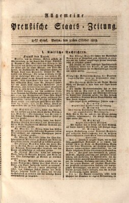 Allgemeine preußische Staats-Zeitung Samstag 30. Oktober 1819