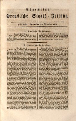 Allgemeine preußische Staats-Zeitung Dienstag 9. November 1819