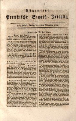 Allgemeine preußische Staats-Zeitung Dienstag 23. November 1819