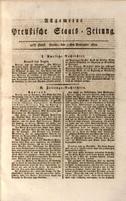 Allgemeine preußische Staats-Zeitung Dienstag 30. November 1819