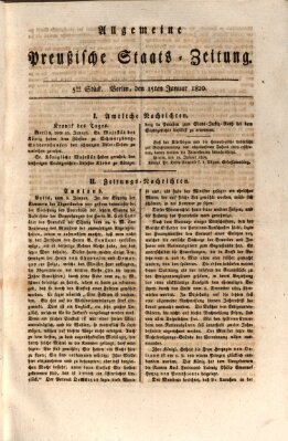 Allgemeine preußische Staats-Zeitung Samstag 15. Januar 1820