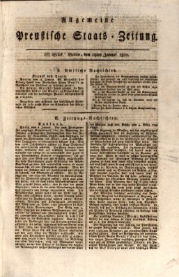 Allgemeine preußische Staats-Zeitung Dienstag 18. Januar 1820