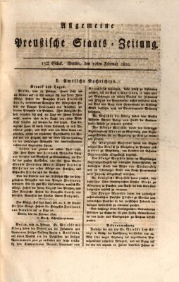 Allgemeine preußische Staats-Zeitung Samstag 12. Februar 1820