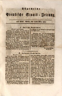 Allgemeine preußische Staats-Zeitung Samstag 25. März 1820