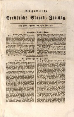 Allgemeine preußische Staats-Zeitung Samstag 13. Mai 1820