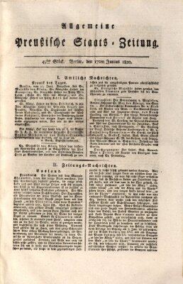 Allgemeine preußische Staats-Zeitung Samstag 17. Juni 1820