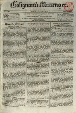 Galignani's messenger Freitag 2. April 1819