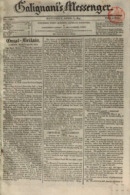 Galignani's messenger Samstag 3. April 1819