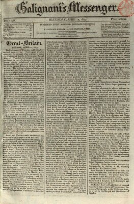 Galignani's messenger Samstag 17. April 1819