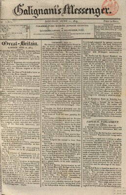 Galignani's messenger Montag 21. Juni 1819
