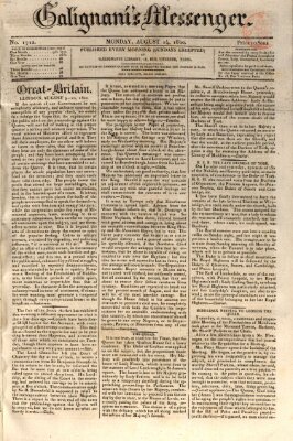 Galignani's messenger Montag 14. August 1820