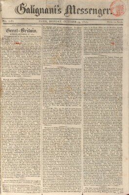 Galignani's messenger Montag 29. Oktober 1821