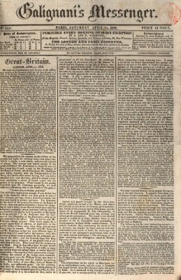 Galignani's messenger Samstag 15. April 1826