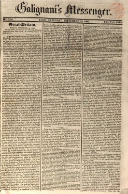 Galignani's messenger Samstag 30. September 1826