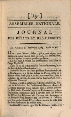 Journal des débats et des décrets Freitag 11. September 1789