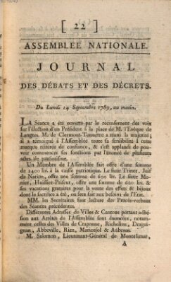 Journal des débats et des décrets Montag 14. September 1789