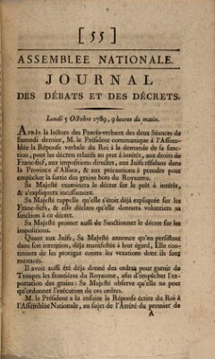 Journal des débats et des décrets Montag 5. Oktober 1789