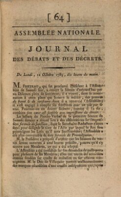 Journal des débats et des décrets Montag 12. Oktober 1789