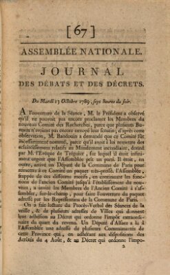 Journal des débats et des décrets Dienstag 13. Oktober 1789