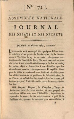 Journal des débats et des décrets Dienstag 20. Oktober 1789