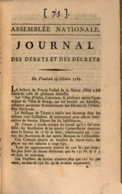 Journal des débats et des décrets Freitag 23. Oktober 1789