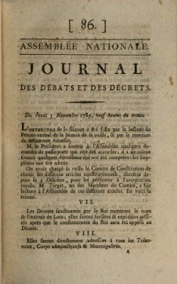 Journal des débats et des décrets Donnerstag 5. November 1789