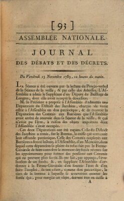 Journal des débats et des décrets Freitag 13. November 1789