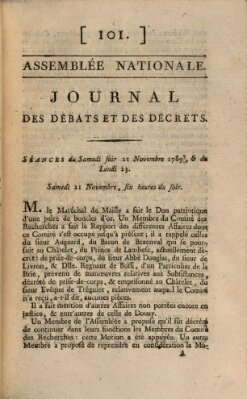 Journal des débats et des décrets Sonntag 22. November 1789