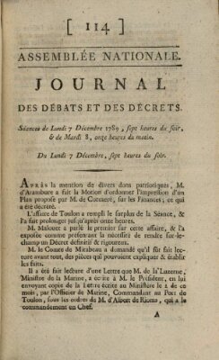 Journal des débats et des décrets Dienstag 8. Dezember 1789