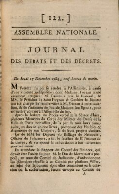 Journal des débats et des décrets Donnerstag 17. Dezember 1789