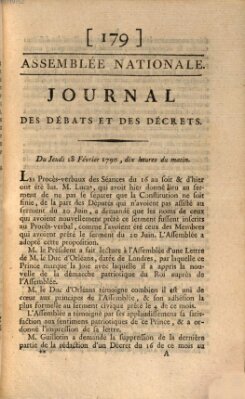 Journal des débats et des décrets Donnerstag 18. Februar 1790