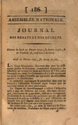 Journal des débats et des décrets Donnerstag 25. Februar 1790