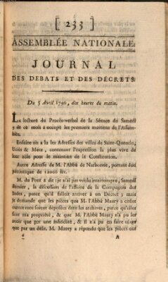 Journal des débats et des décrets Montag 5. April 1790