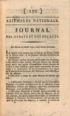 Journal des débats et des décrets Dienstag 20. April 1790