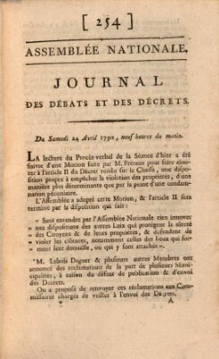 Journal des débats et des décrets Samstag 24. April 1790