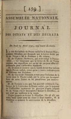 Journal des débats et des décrets Donnerstag 29. April 1790