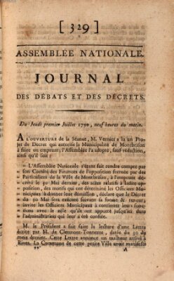 Journal des débats et des décrets Donnerstag 1. Juli 1790