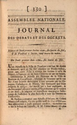 Journal des débats et des décrets Donnerstag 1. Juli 1790