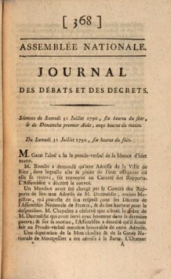 Journal des débats et des décrets Sonntag 1. August 1790