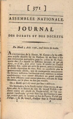 Journal des débats et des décrets Dienstag 3. August 1790